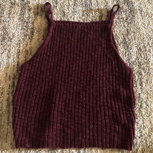 Maroon halter crop top